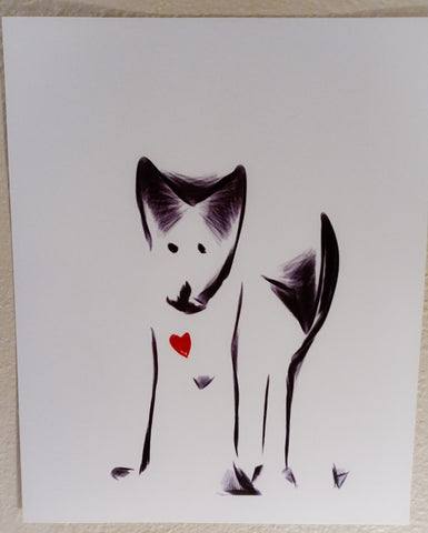 Heart Wolf Art Print