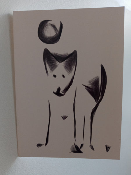 Full Moon Wolf Greeting Card 4 pack