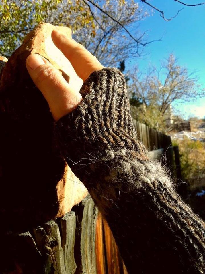 Buffalo and Wolf Fingerless Gloves